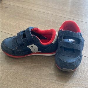 Saucony Toddler Black and Red Velcro Sneakers